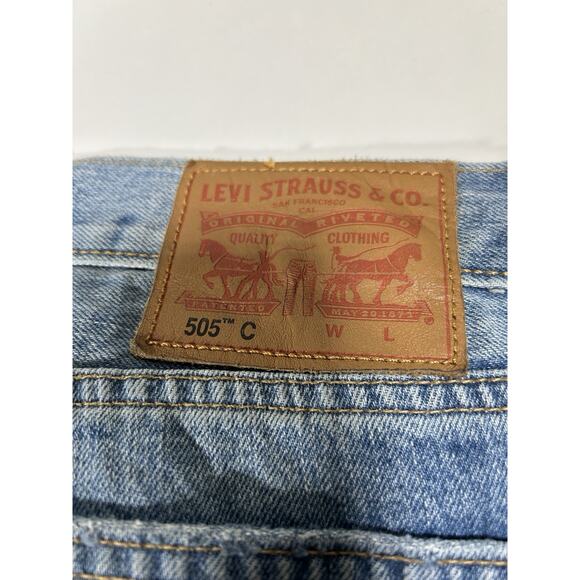 Levi’s 505 Orange Tab Jeans Men’s 32x27 Straight Leg Y2K Blue Denim Classic Fit - Picture 11 of 16